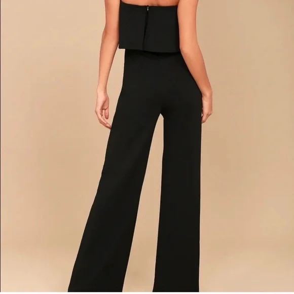 Lulu's Chic Black Strapless Jumpsuit - Picture 2 of 4